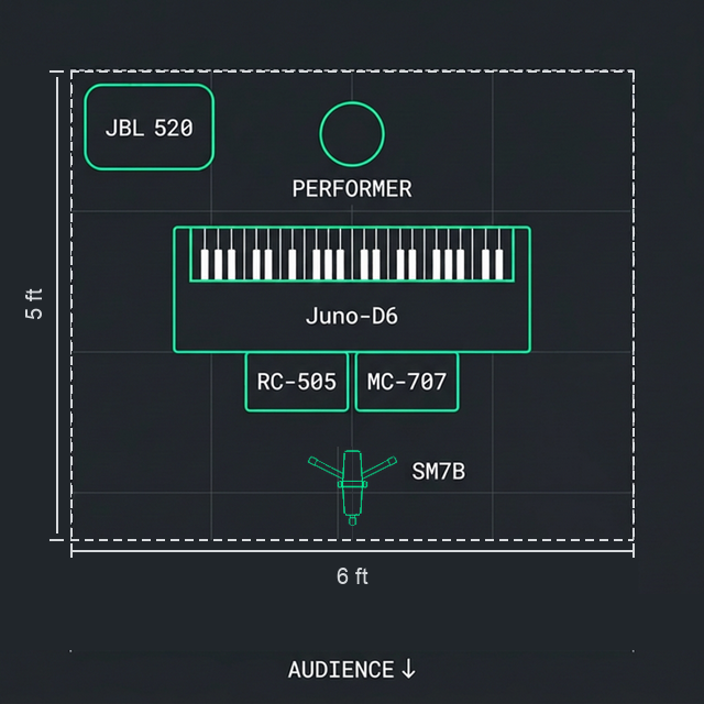 Tabletop rig with compact 6x5 footprint